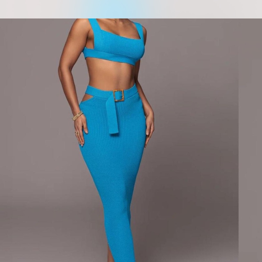 JLUXLABEL Blue Women's Skirt Set